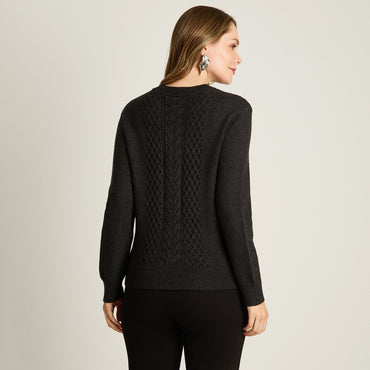 Sweater Marengo Manga Larga Elasticidad Media Sin Forro Calce Normal Tela Tejido