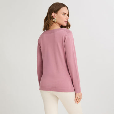 Sweater con Aplicación de Strass Rosado