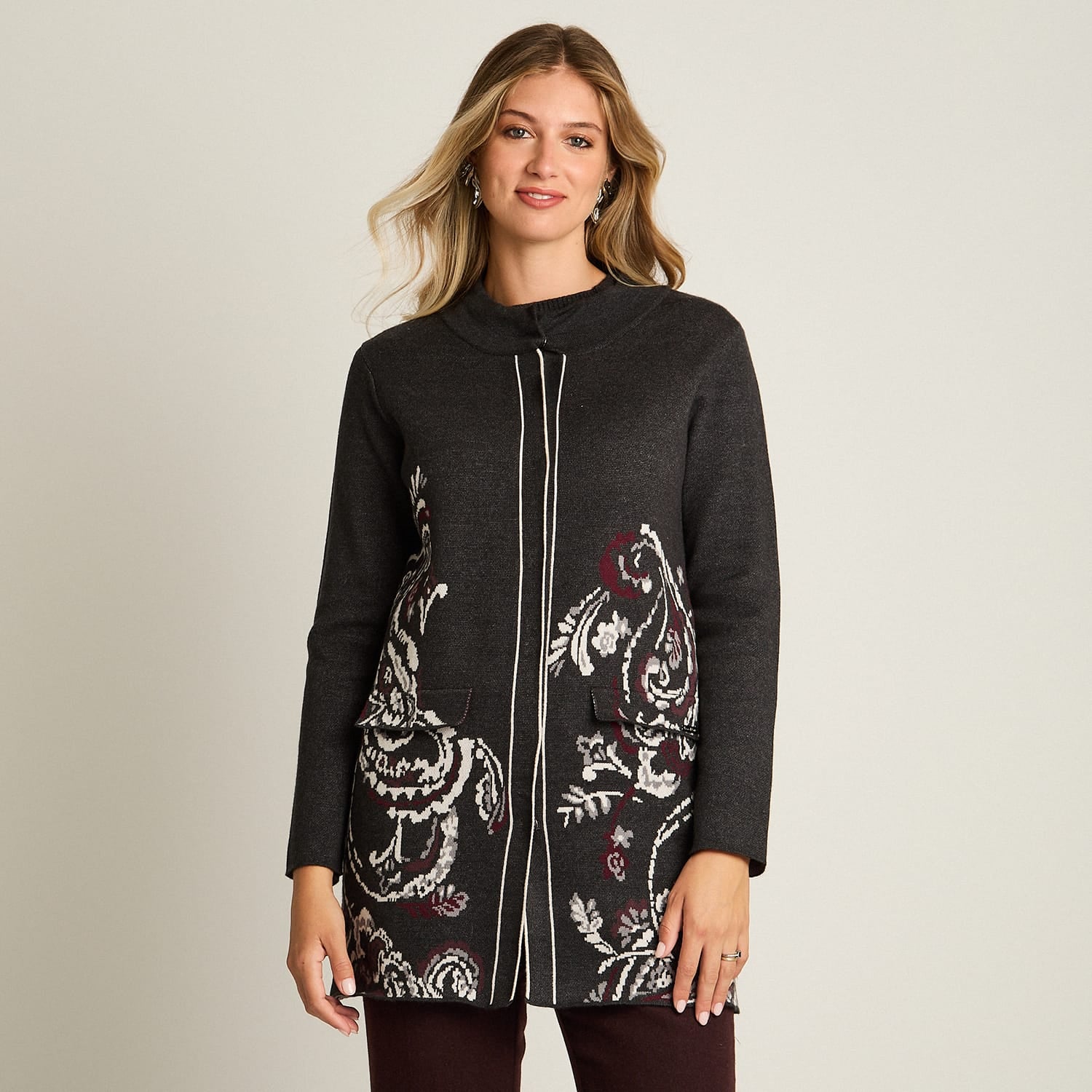 Cardigan Marengo Tejido Estampado Floral - Lorenzo di Pontti