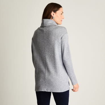 Polera Lanilla Manga Larga Cuello Bote Indigo