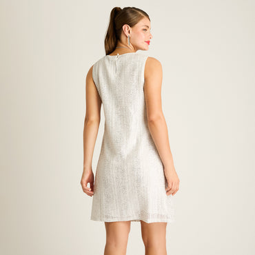 Vestido Corto Crudo Brillante