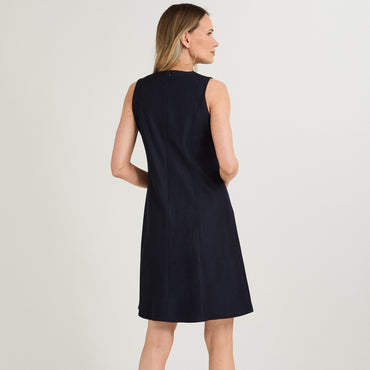 Vestido Midi sin Mangas Look Denim Azul