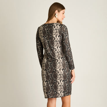 Vestido Midi Cafe Midi Elasticidad Media Sin Forro Calce Normal Tela Camant