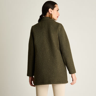Abrigo Boucle Manga Larga Verde