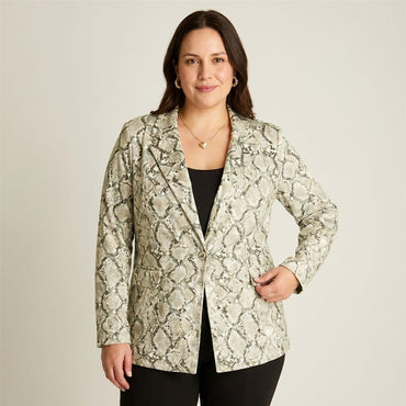 Tapado Pistacho de Suede Estampado en modelo plus size