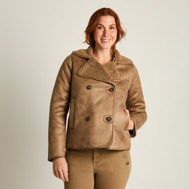 Chaqueta Camel Manga Larga Elasticidad Nula Con Forro Calce Normal Tela Bonded