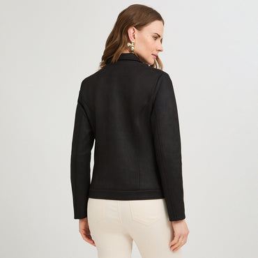 Casaca de Suede Texturado Negro