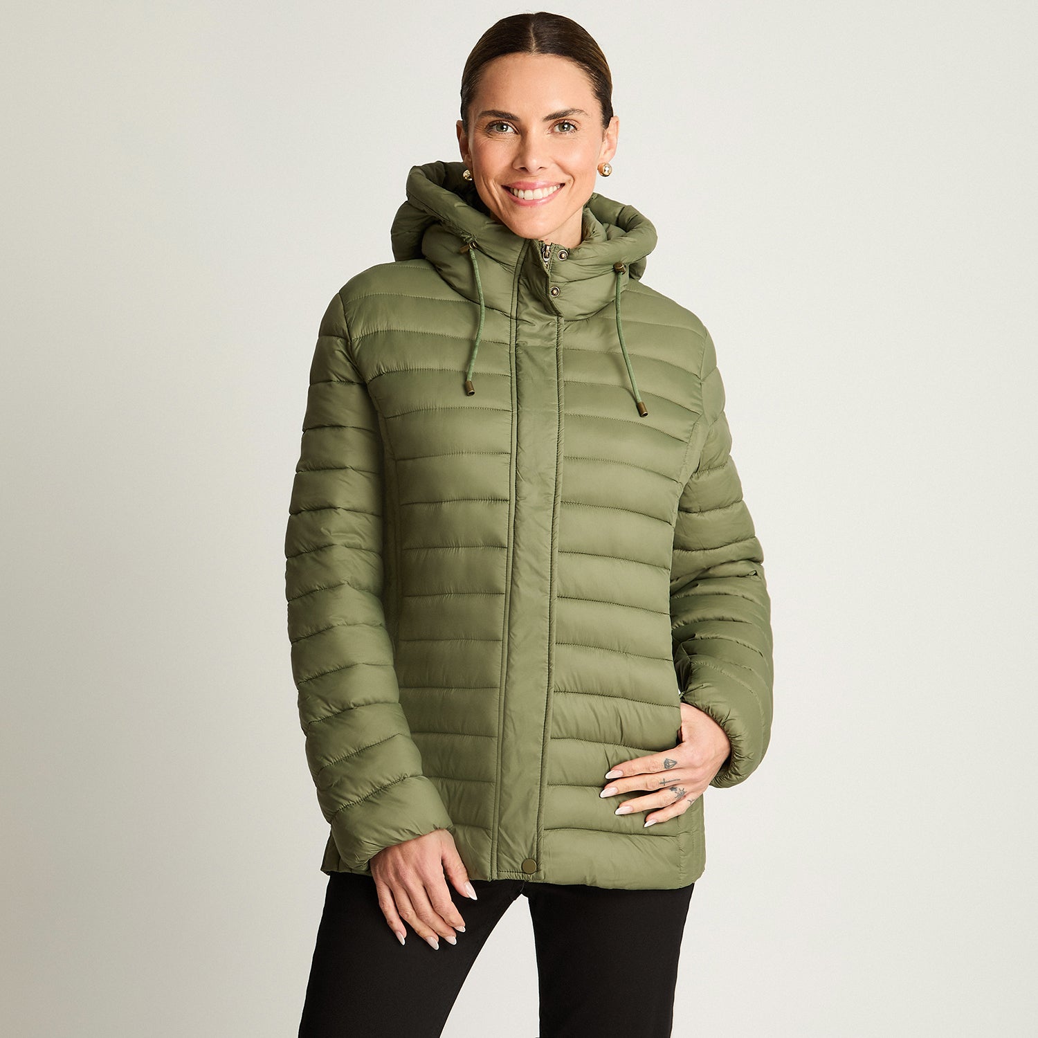 Parka Basica Corta Verde Curvi