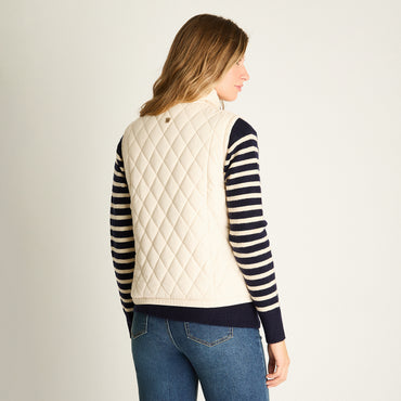 Parka Beige Sin Mangas No Elasticado Con Forro Calce Normal