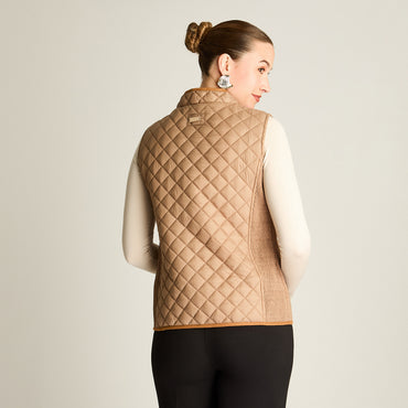 Parka Camel Sin Mangas Elasticidad Nula Con Forro Calce Normal Tela Plano