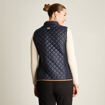 Parka Azul Sin Mangas Elasticidad Nula Con Forro Calce Normal Tela Plano