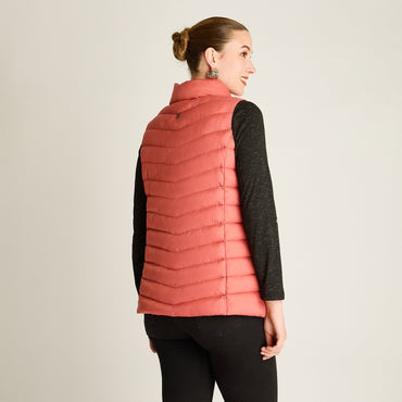 Parka Rosado Sin Mangas Elasticidad Nula Sin Forro Calce Normal Tela Plano