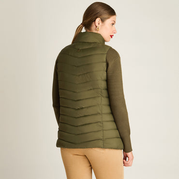 Parka Verde Sin Mangas Elasticidad Nula Sin Forro Calce Normal Tela Plano