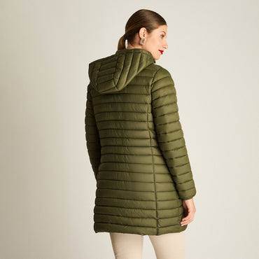 Parka Verde Manga Larga Elasticidad Nula Sin Forro Calce Normal Tela Plano