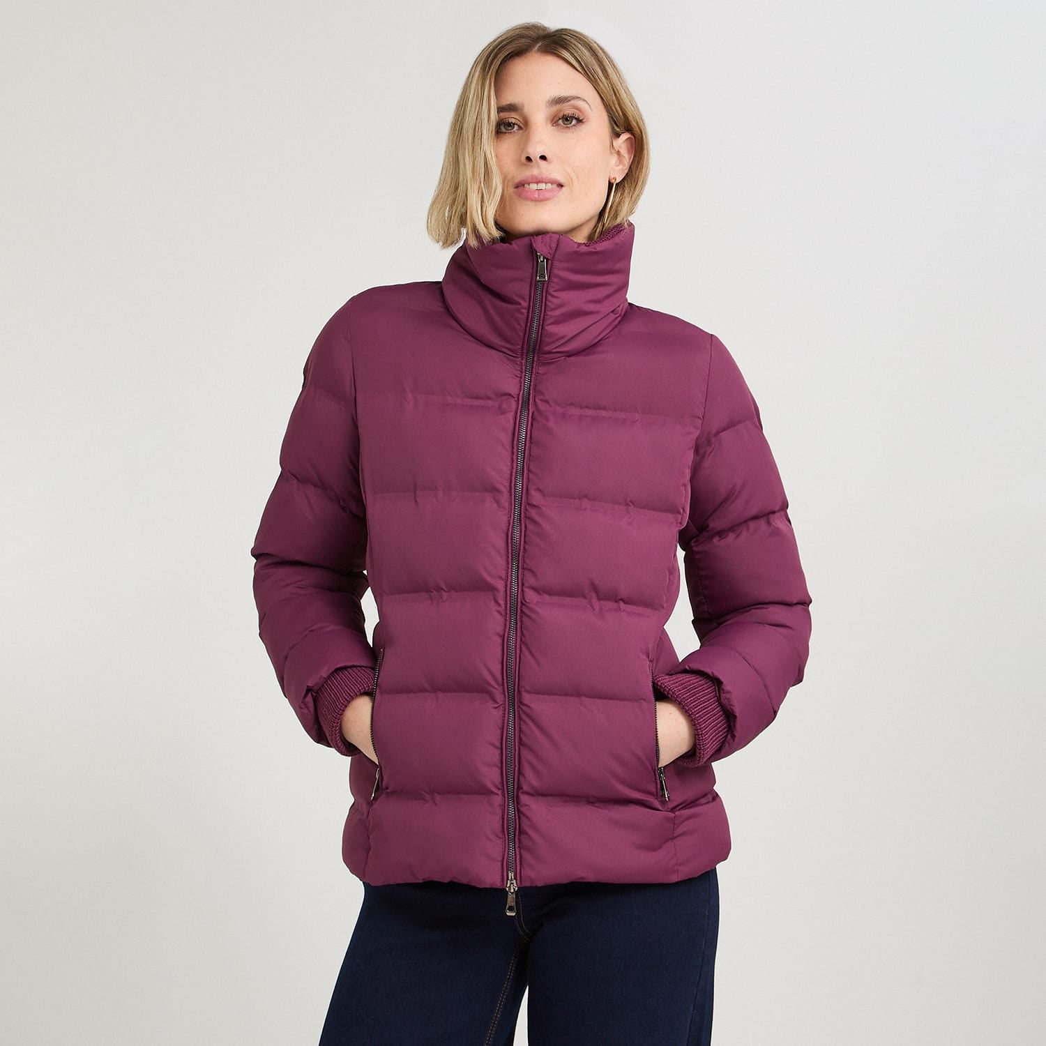 Parka Burdeo corta detalle tejido - Lorenzo di Pontti