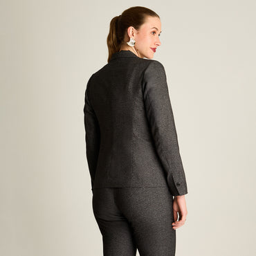 Blazer Marengo Manga Larga Elasticidad Nula Con Forro Calce Normal Tela Plano