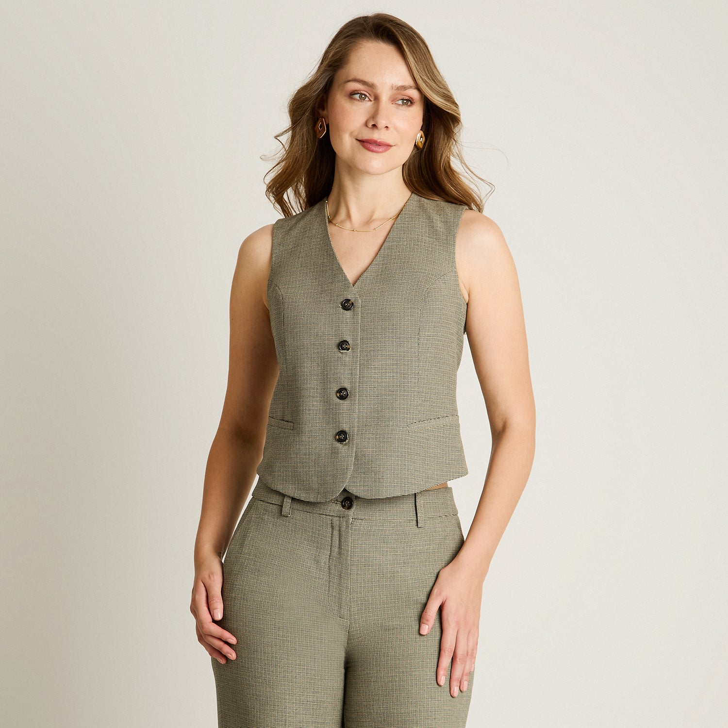 Gilette Gris Sin Mangas con Bolsillos Falsos