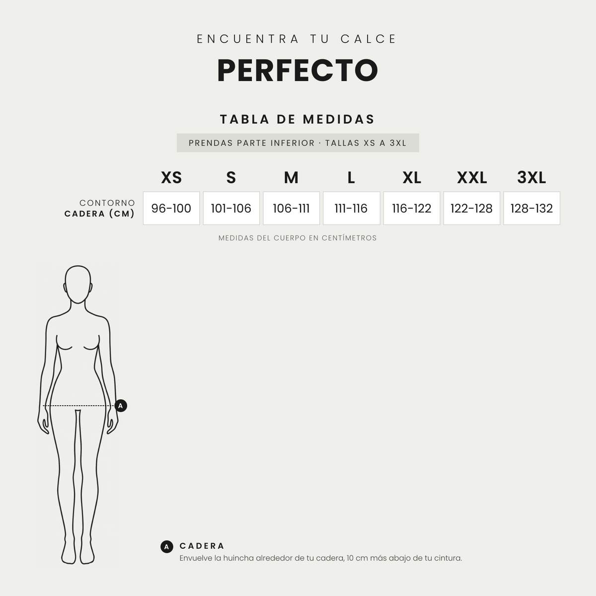 Tabla de tallas · Calza Slim Muy Elasticada