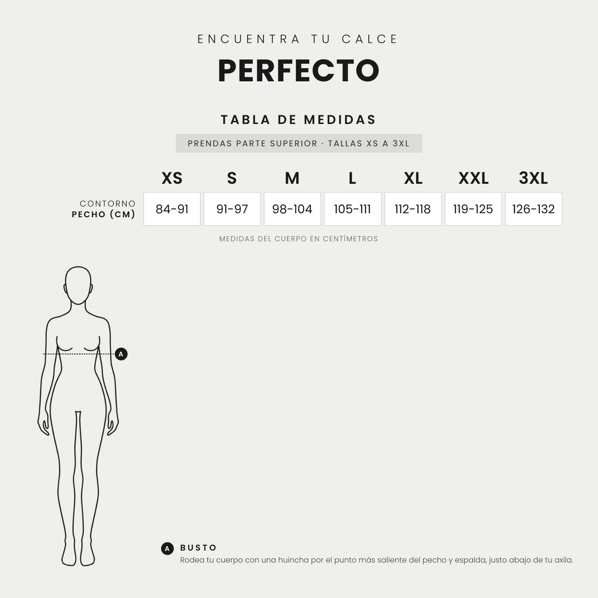 Tabla de tallas · Polera Damasco Manga Corta Estampado Cuello V