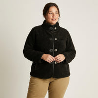 Chaqueta Negra Sherpa Botones Detalles - Lorenzo di Pontti