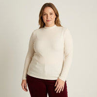 Polera Beige Lanilla Cuello Alto - Lorenzo di Pontti