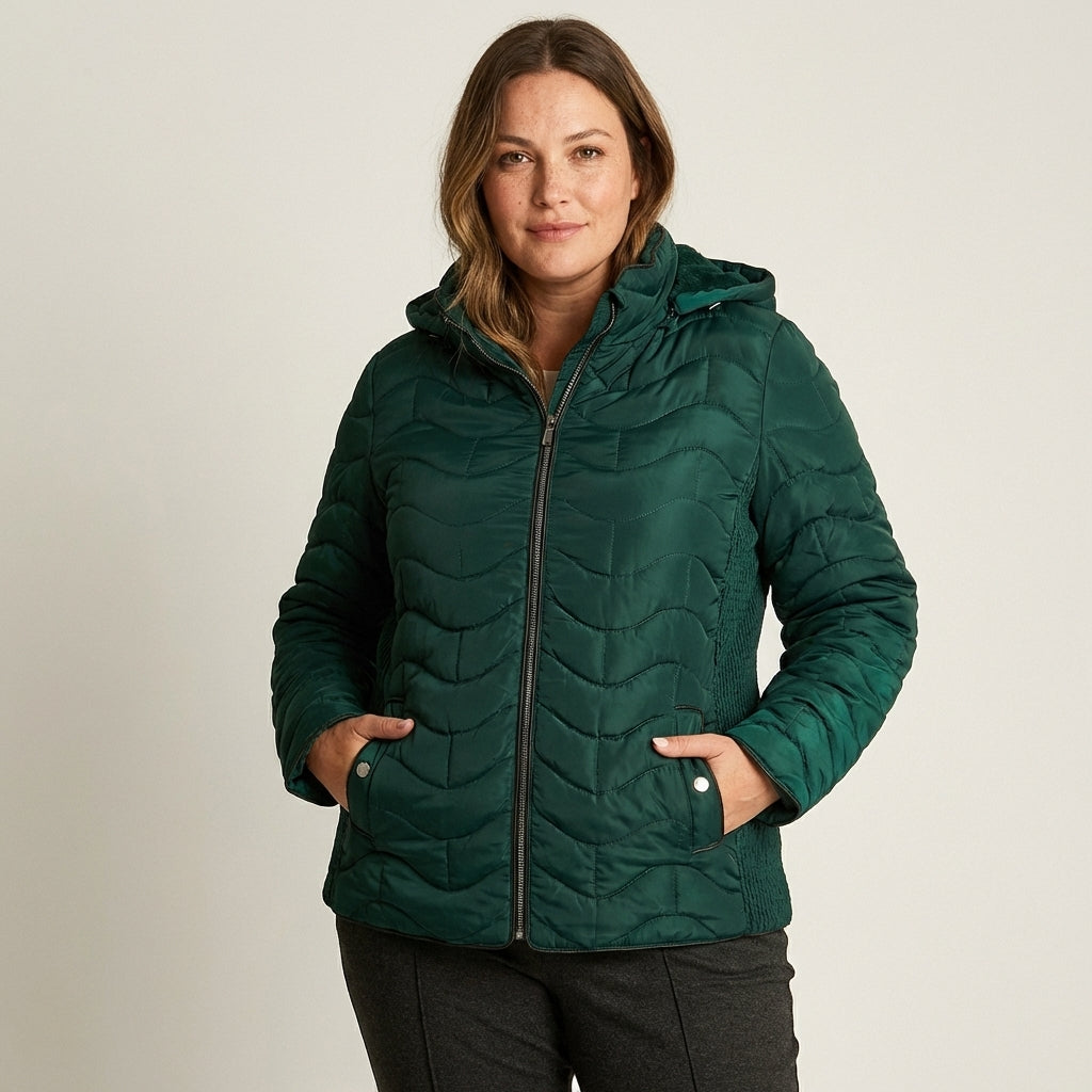 Parka Verde Corta Diseño Quilted - Lorenzo di Pontti