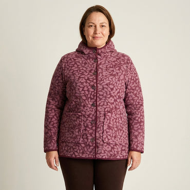Polerón Burdeo Polar Estampado Floral, - Lorenzo di Pontti