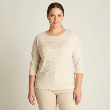 Polera Arena Manga 3/4 Estampada