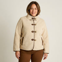 Chaqueta Beige Sherpa Botones Detalles - Lorenzo di Pontti