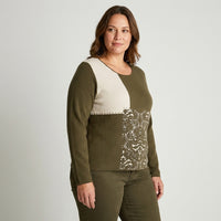 Sweater Verde Bloques Color Estampado - Lorenzo di Pontti