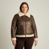 Chaqueta Café Aviadora Forro Sherpa - Lorenzo di Pontti