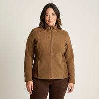 Polerón Polar Café con Diseño Quilted y Cierre Full Zipper