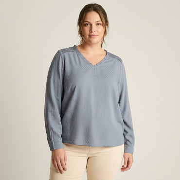 Blusa Azul Índigo Escote V - Lorenzo di Pontti