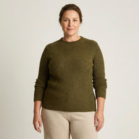 Sweater Verde oliva cuello redondo - Lorenzo di Pontti