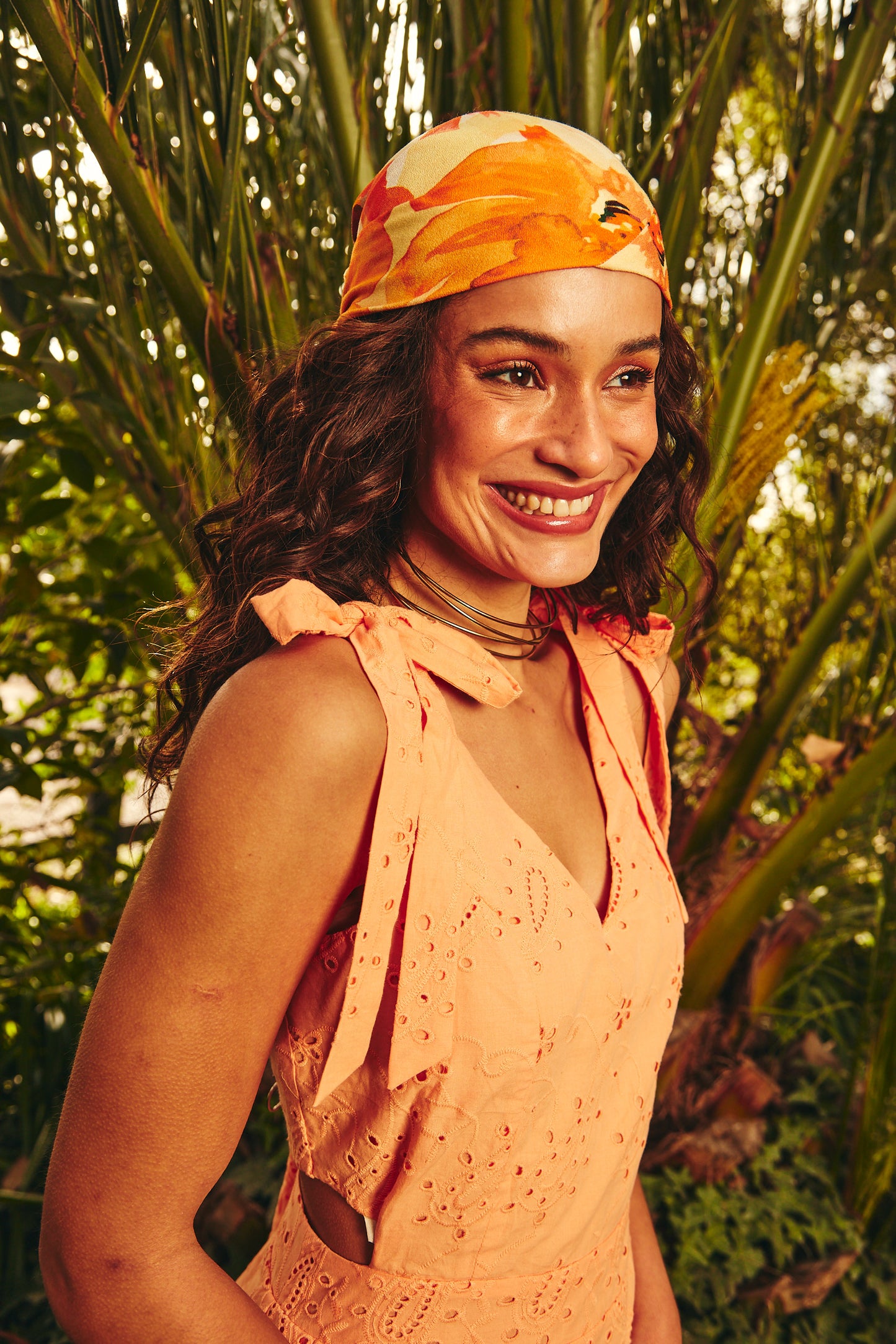 Vestido Naranja Corto Broderie Naranjo - Lorenzo di Pontti