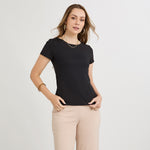Polera Manga Corta Básica Lisa Negro