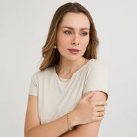 Polera Manga Corta Básica Lisa Arena