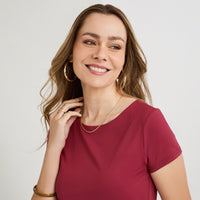 Polera Manga Corta Básica Lisa Rojo