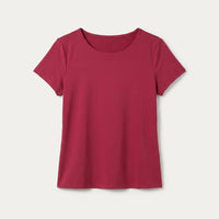 Polera Manga Corta Básica Lisa Rojo en plano