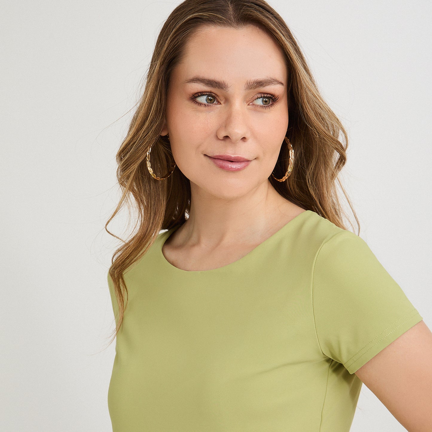 Polera Manga Corta Básica Lisa Verde