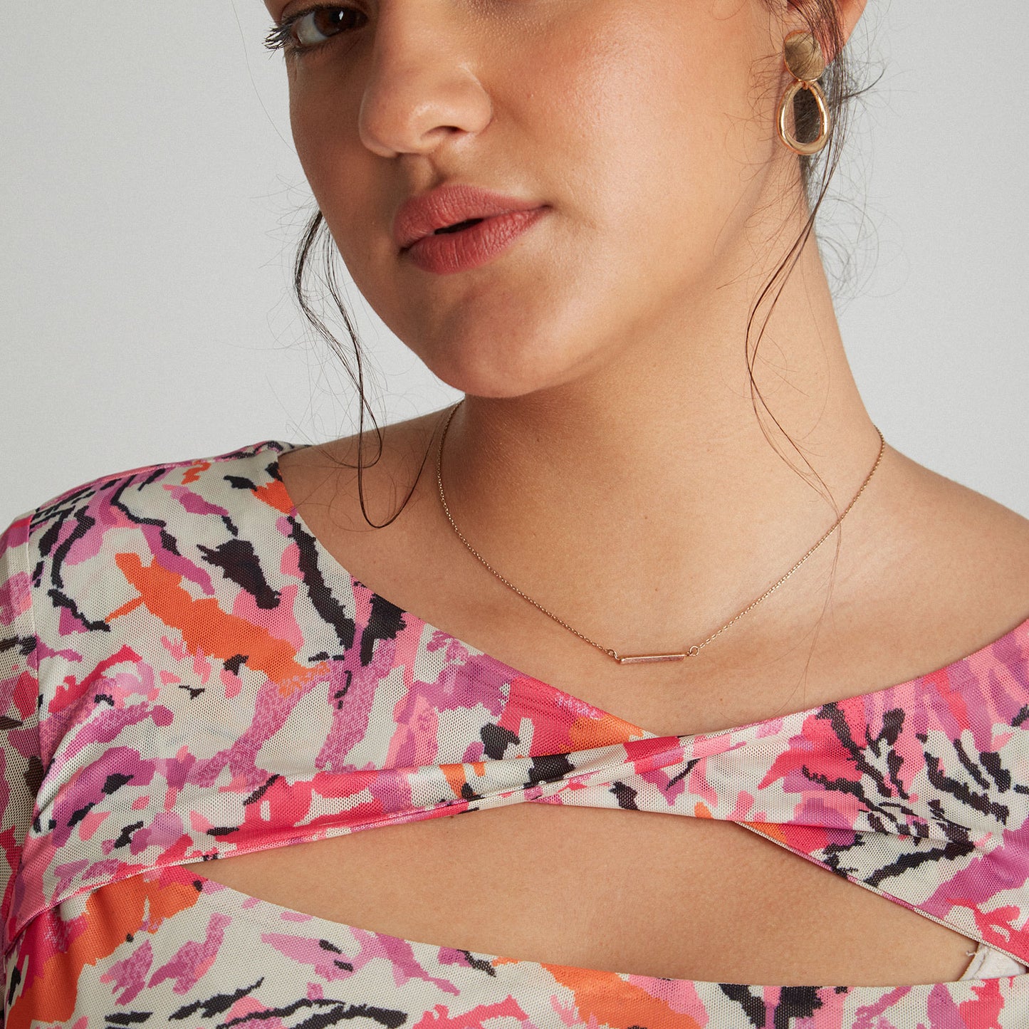 Polera Mesh Manga 3/4 Naranja