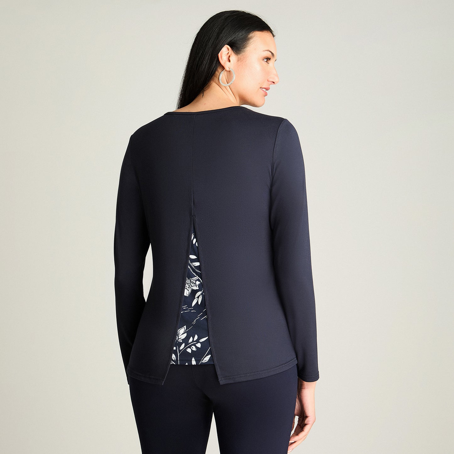 Polera Manga Larga Estampada Azul Lorenzo Di Pontti