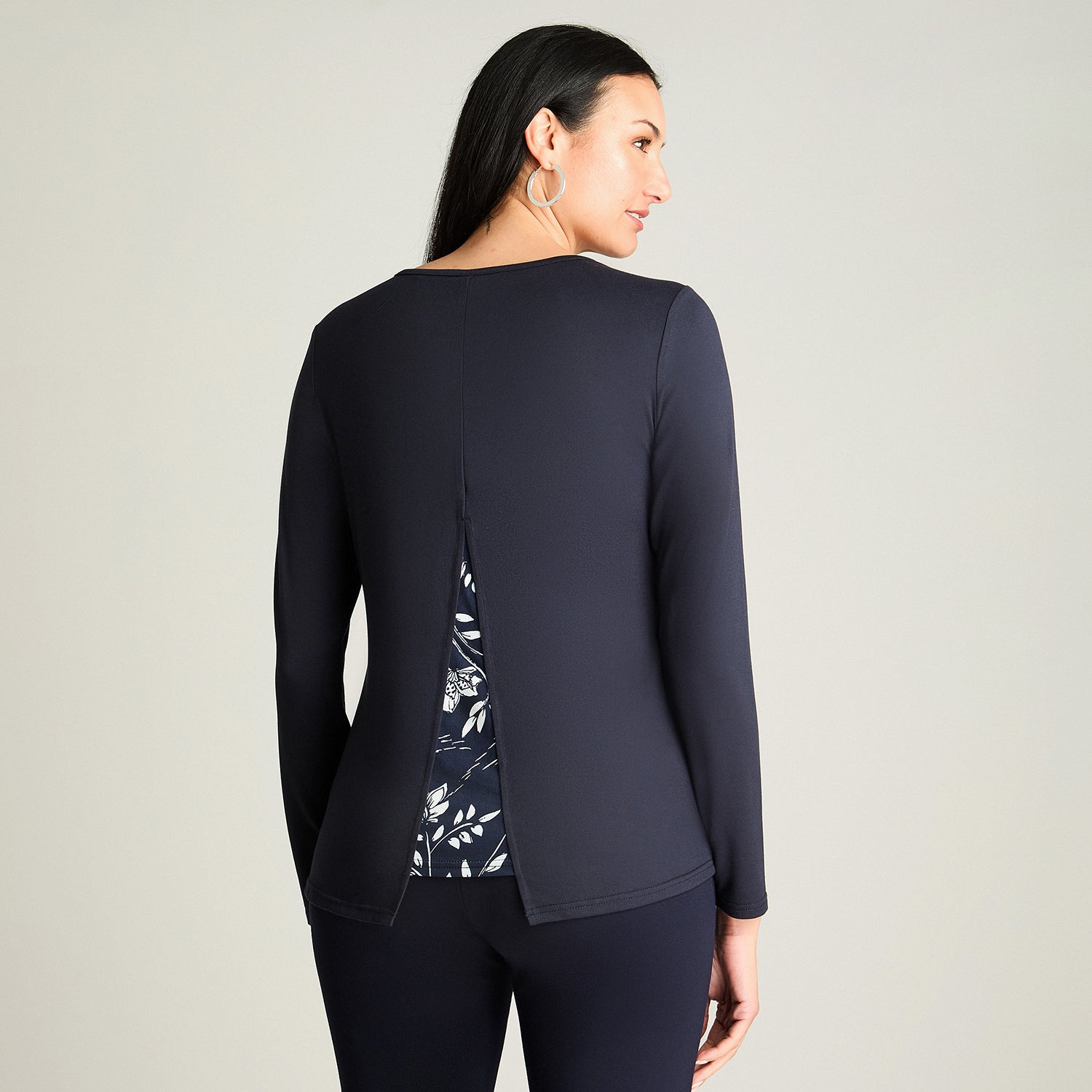 Polera Manga Larga Estampada Azul Lorenzo Di Pontti