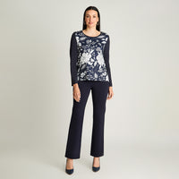 Polera Manga Larga Estampada Azul Lorenzo Di Pontti