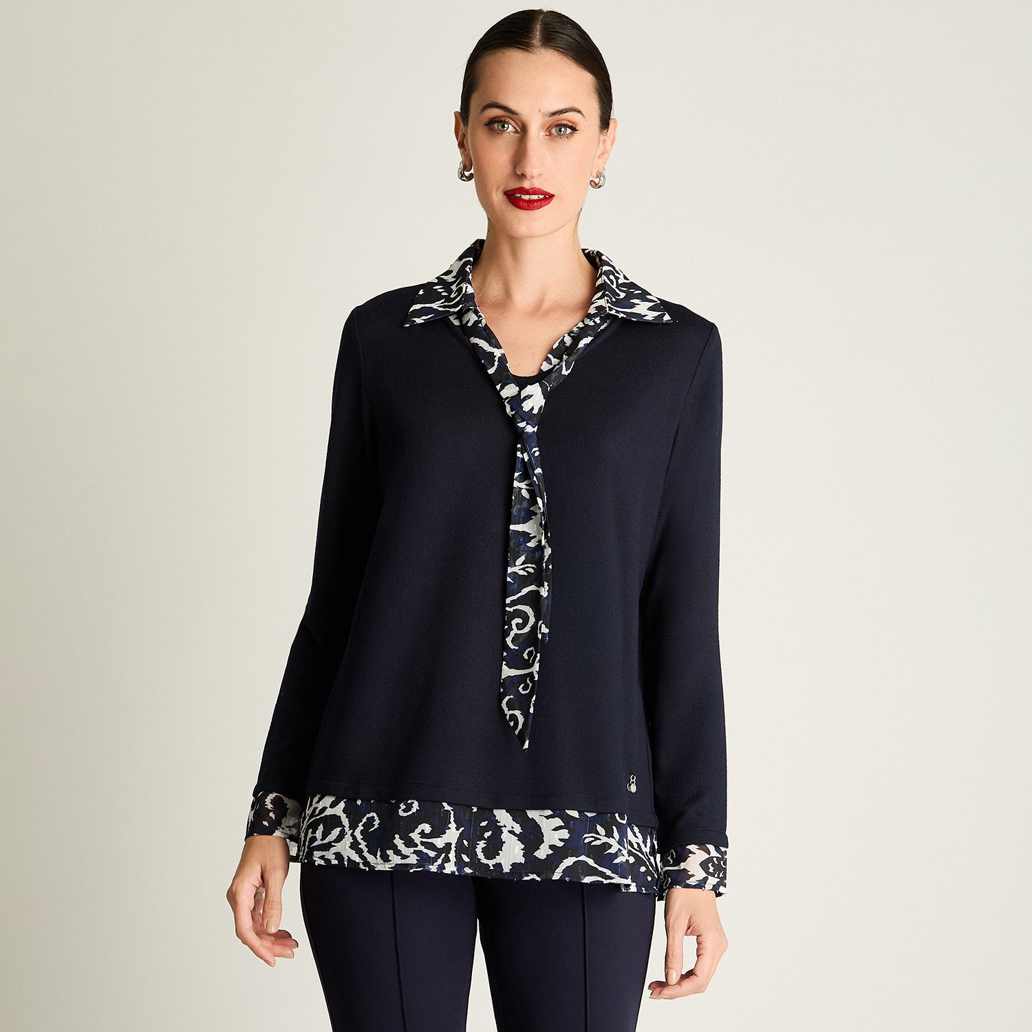 Polera Lanilla Twin Set Pañuelo Azul
