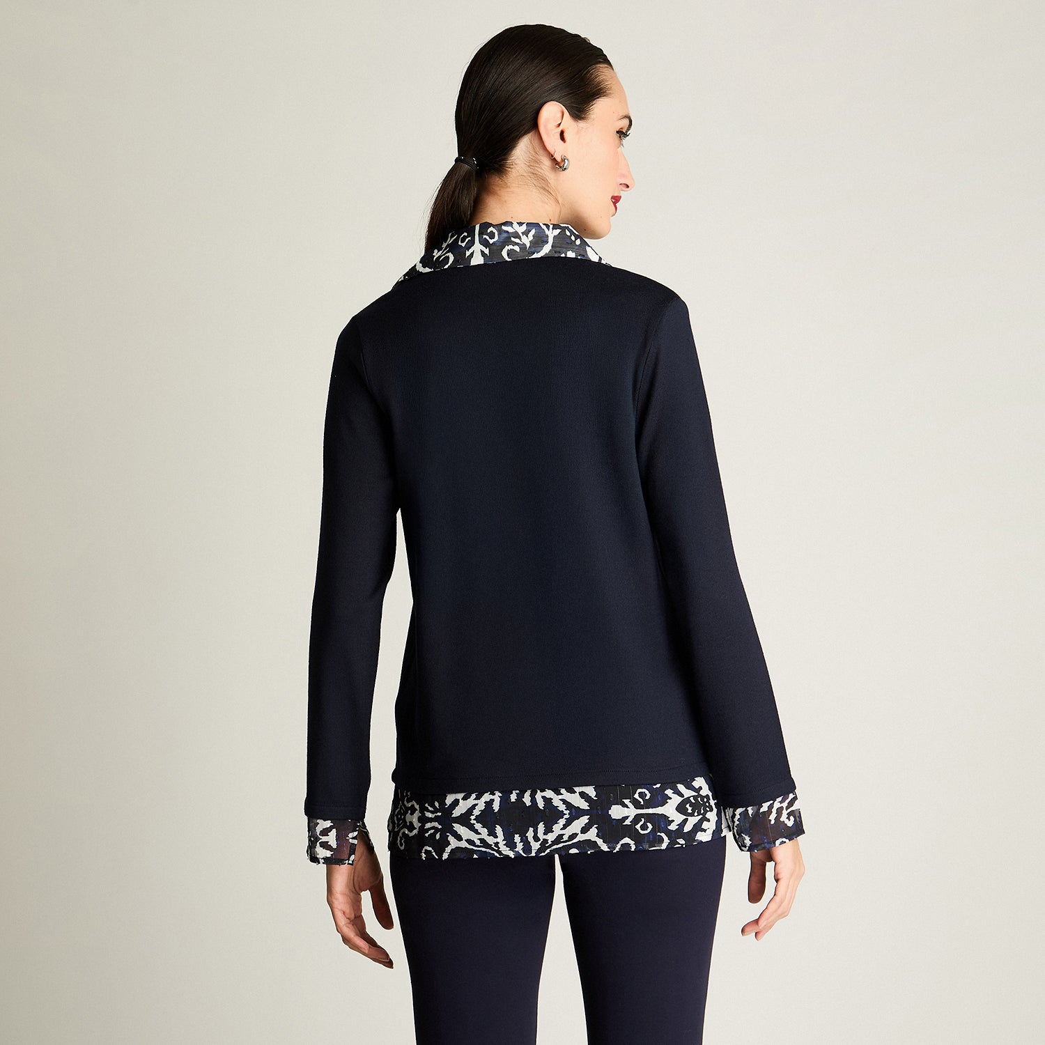 Polera Lanilla Twin Set Pañuelo Azul