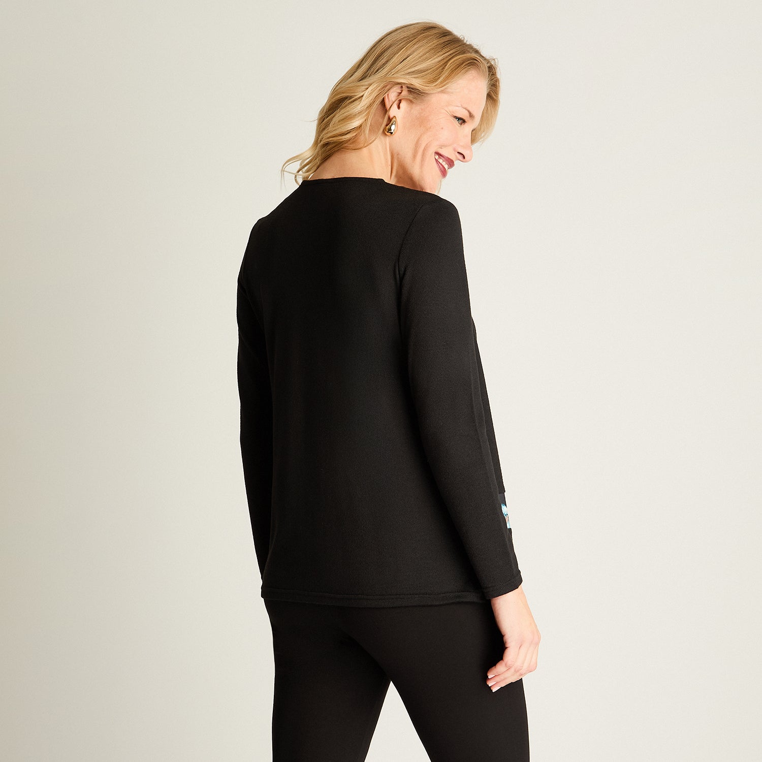 Polera Twin Set Con Tapado De Lanilla Petróleo