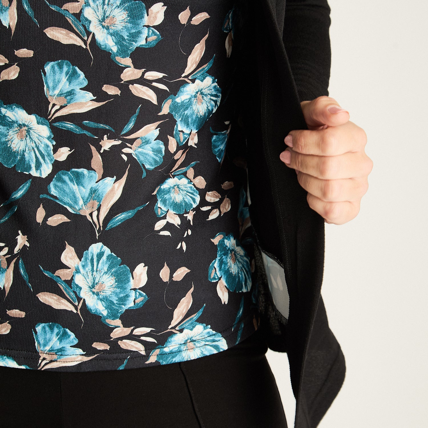 Polera Twin Set Con Tapado De Lanilla Petróleo