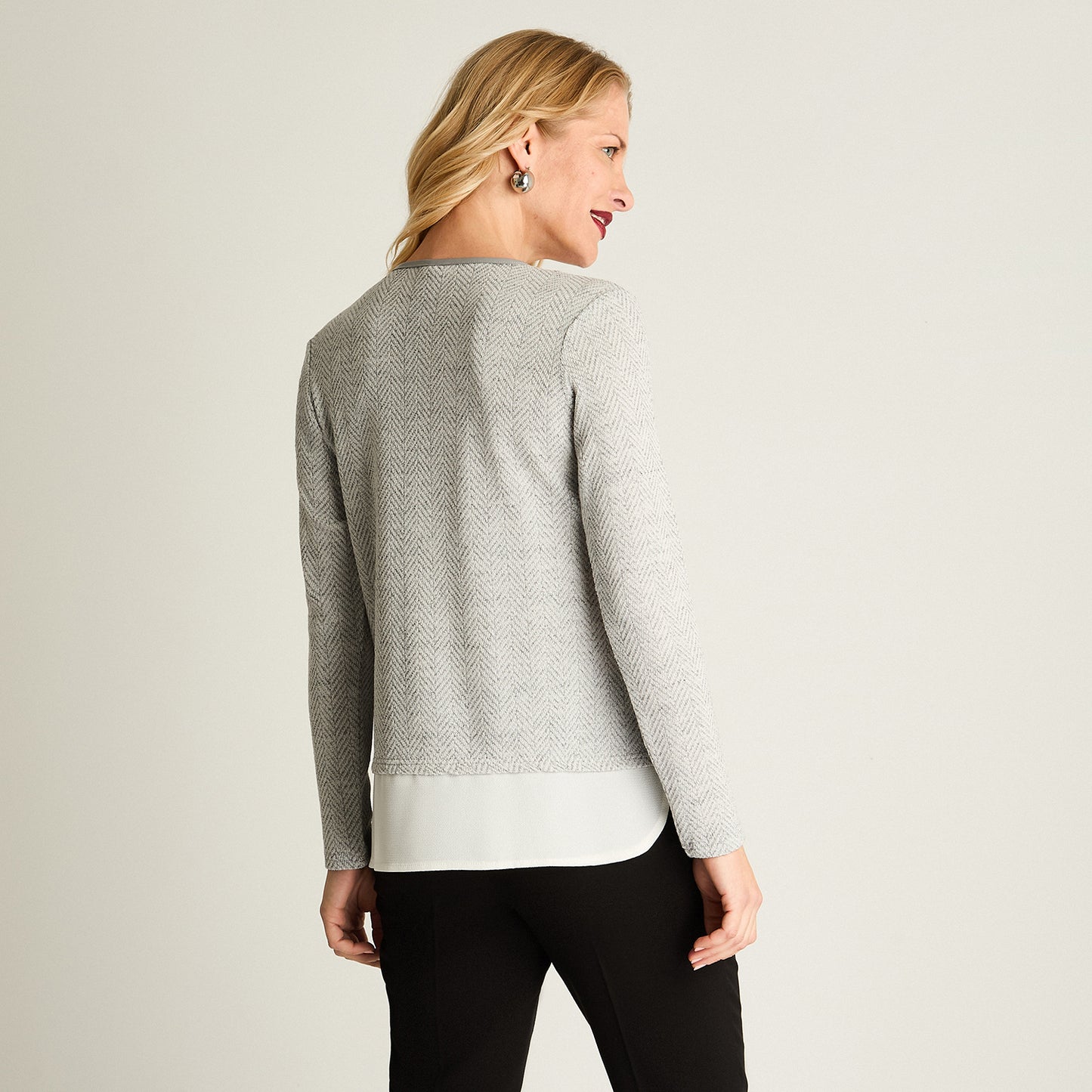 Polera Lanilla Con Aplicación Animal Print Flock Gris