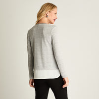 Polera Lanilla Con Aplicación Animal Print Flock Gris